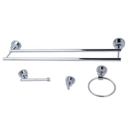 Kingston Brass 4-Piece Bathroom Accessories Set, Chrome BAK8213478C